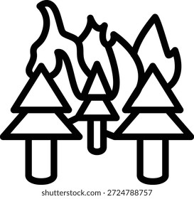 Estilo de Ícone Wildfire de Design de Vetor