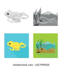 Vector design of wildlife and bog icon. Collection of wildlife and reptile stock vector illustration.