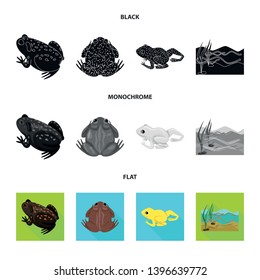 Vector design  wildlife and bog logo. Collection  wildlife and reptile vector icon for stock.