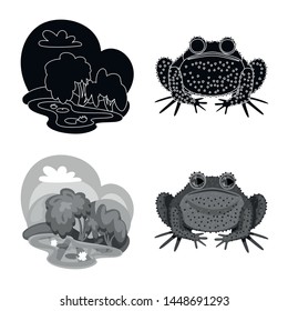 Vector design of wildlife and bog logo. Collection of wildlife and reptile stock symbol for web.