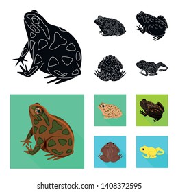 Vector design of wildlife and bog sign. Collection of wildlife and reptile stock vector illustration.