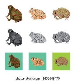 Vector design of wildlife and bog sign. Collection of wildlife and reptile stock vector illustration.
