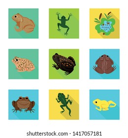 Vector design of wildlife and bog symbol. Set of wildlife and reptile stock vector illustration.