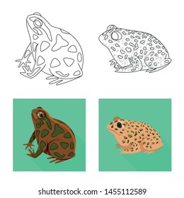 Vector design of wildlife and bog symbol. Collection of wildlife and reptile stock symbol for web.