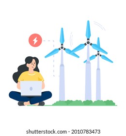 Vektordesign der Windkraft, alternative Energiemedizin