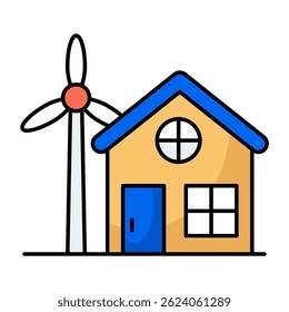 Vector design of windmill home
