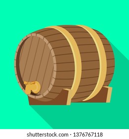 Vector design of wine and barrel logo. Collection of wine and beer vector icon for stock.