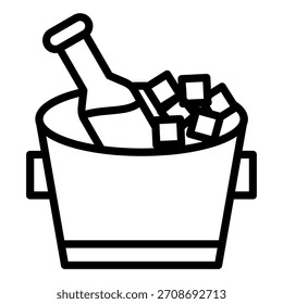 Vectordesign Weinflasche im Ice Icon Style