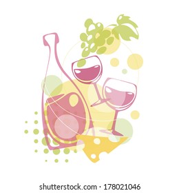 Vector design with wine elements