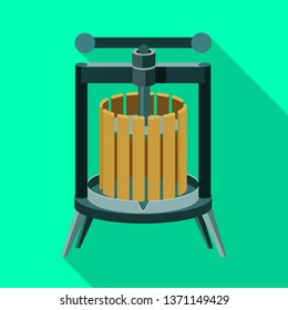 Vector design of wine and press logo. Set of wine and making vector icon for stock.