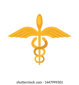 Vector design of winged and rod sign. Set of winged and wings stock vector illustration.
