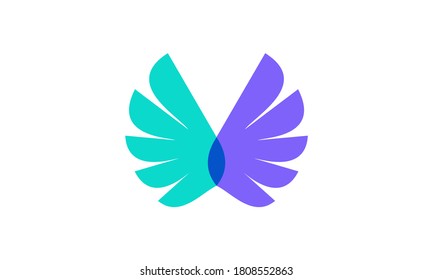 Vector design of wings. Suitable as a logo that represents freedom, courage and happiness.
