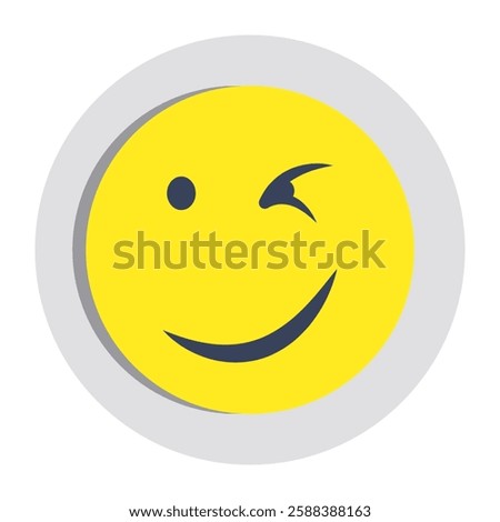 Vector design of winking emoji