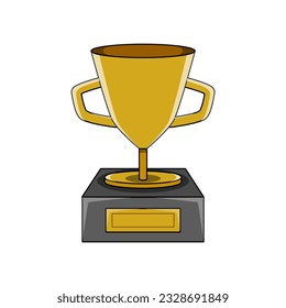 vector design of a winning gold color trophy
