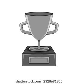 diseño vectorial de un trofeo de color plateado ganador