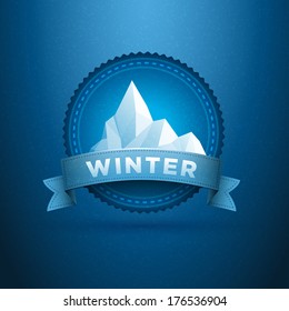 Vector design of winter badge. Elements are layered separately in vector file.