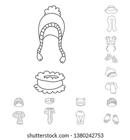 Vector design of winter  and cold symbol. Set of winter  and warm vector icon for stock.