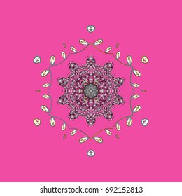 Vector design. Winter doodles hand drawn snowflake. Cute, simple vector snowflakes for postcard and poster graphic design for textile, wrapping paper, hand drawn style christmas winter backgrounds.