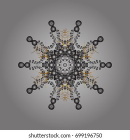Vector design. Winter doodles hand drawn snowflake. Cute, simple vector snowflakes for postcard and poster graphic design for textile, wrapping paper, hand drawn style christmas winter backgrounds.