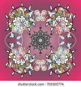 Vector design. Winter doodles hand drawn snowflake. Cute, simple vector snowflakes for postcard and poster graphic design for textile, wrapping paper, hand drawn style christmas winter backgrounds.