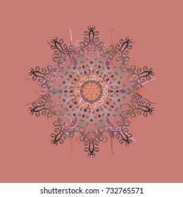 Vector design. Winter doodles hand drawn snowflake. Cute, simple vector snowflakes for postcard and poster graphic design for textile, wrapping paper, hand drawn style christmas winter backgrounds.