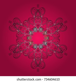 Vector design. Winter doodles hand drawn snowflake. Cute, simple vector snowflakes for postcard and poster graphic design for textile, wrapping paper, hand drawn style christmas winter backgrounds.