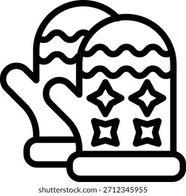 Diseño de Vector Guantes de invierno Estilo de icono
