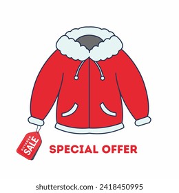 Diseño vectorial de una venta de casaca de invierno