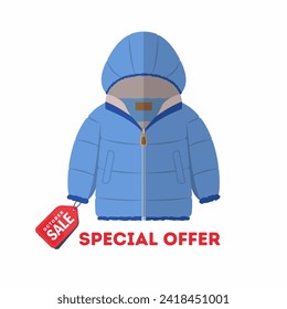 Diseño vectorial de una venta de casaca de invierno