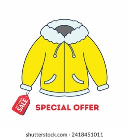 Diseño vectorial de una venta de casaca de invierno