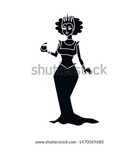 Vector design of witch and apple icon. Set of witch and fantasy vector icon for stock.