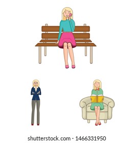 Vector design of woman and body logo. Collection of woman and style stock vector illustration.