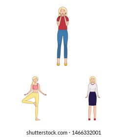 Vector design of woman and body logo. Collection of woman and style vector icon for stock.