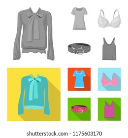 Vector design of woman and clothing icon. Collection of woman and wear stock vector illustration.