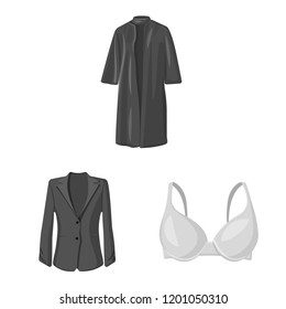Vector design of woman and clothing icon. Set of woman and wear stock vector illustration.