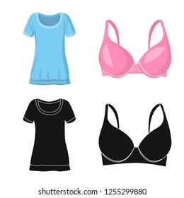 Vector design of woman and clothing icon. Collection of woman and wear stock vector illustration.