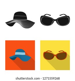 Vector design of woman and clothing icon. Set of woman and wear stock vector illustration.