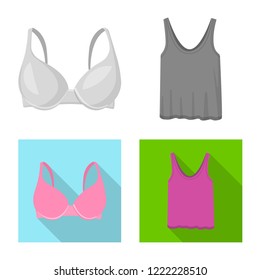 Vector design of woman and clothing logo. Collection of woman and wear stock vector illustration.