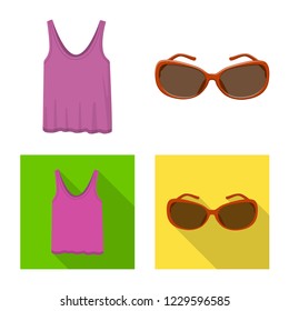 Vector design of woman and clothing sign. Collection of woman and wear stock vector illustration.