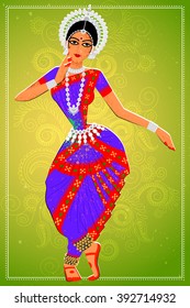 Vector Design Woman Performing Odissi Classical Stock Vector (Royalty ...