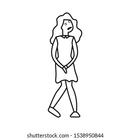 Vector design of women and restroom sign. Graphic of women and wc stock vector illustration.