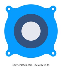 Vector design of woofer, flat icon