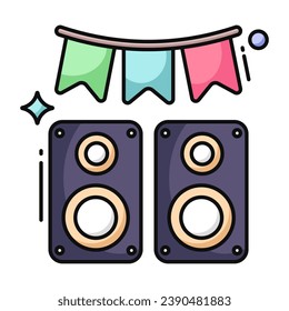 Vector design of woofer, flat icon