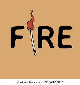 vector design, the word "FIRE" with the letter i replaced with a fire image. can be used for any merchandise.