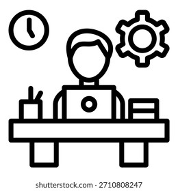 Vektordesign Workaholism Symbolstil