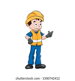 Vector design of worker with his personal protective equipment