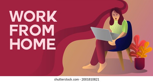 Vector design of working from home during the coronavirus pandemic