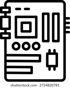 Estilo del icono de la placa base de la estación de trabajo de diseño de Vector