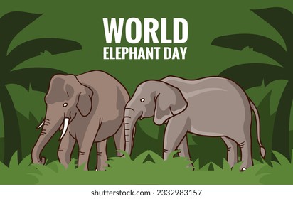 vector design for World Elephant Day is an international annual event on August 12, dedicated to the preservation and protection of the world's elephants