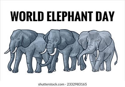 vector design for World Elephant Day is an international annual event on August 12, dedicated to the preservation and protection of the world's elephants